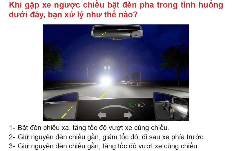 Nội dung câu hỏi thi bằng lái xe số 595
